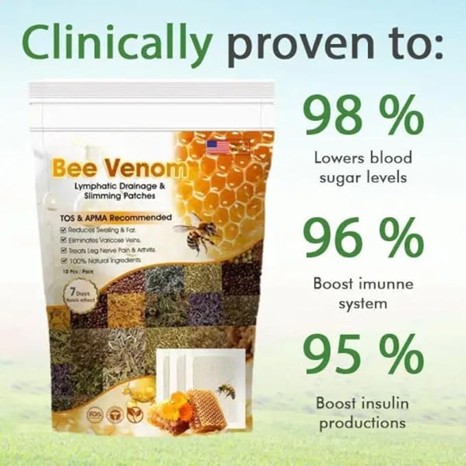 Bee Venom Foot Patches Lymphatic Daiamage & Sliming Patches (10 Patches)